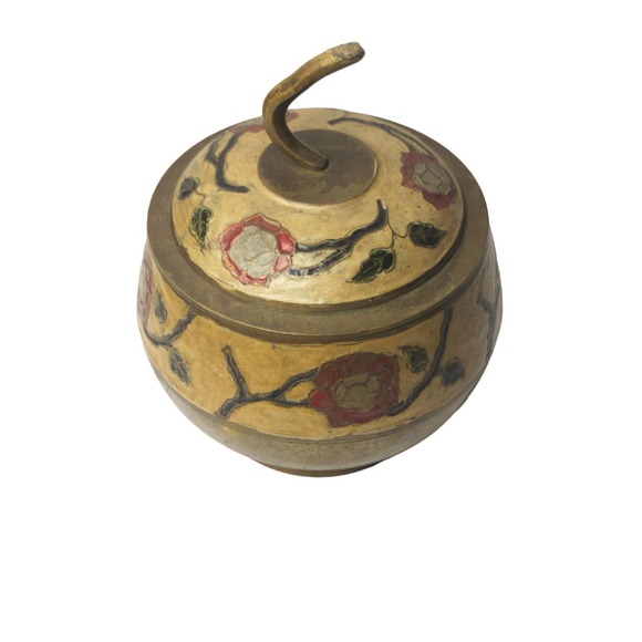 Vintage Penco Industries  Brass Enamel Trinket Box - Picture 4 of 9